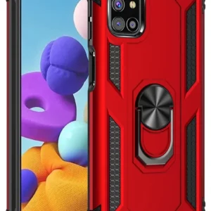 Newface Samsung Galaxy M51 Kılıf Sofya Yüzüklü Silikon Kapak - Kırmızı