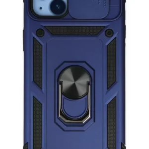 Newface İphone 14 Plus Kılıf Pars Lens Yüzüklü Silikon - Lacivert