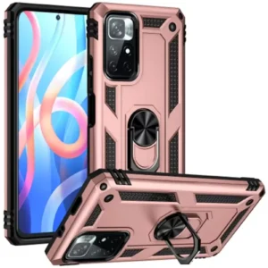 Newface Xiaomi Redmi Note 11t Kılıf Sofya Yüzüklü Silikon Kapak - Rose