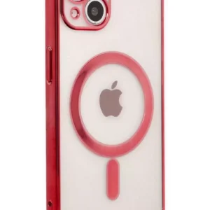 Newface İphone 14 Plus Kılıf Magneticsafe Lazer Silikon - Kırmızı