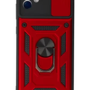 Newface Samsung Galaxy A04e Kılıf Pars Lens Yüzüklü Silikon - Kırmızı