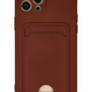 Newface İphone 12 Pro Max Kılıf Kelvin Kartvizitli Silikon - Bordo