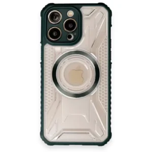 Newface İphone 12 Pro Max Kılıf Prag Magneticsafe Kapak - Koyu Yeşil