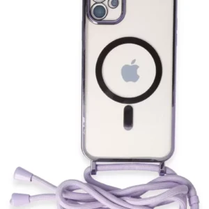 Newface İphone 11 Kılıf Divo Lazer Askılı Magsafe Kapak - Lila