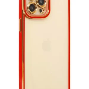 Newface İphone 12 Pro Kılıf Liva Lens Silikon - Kırmızı