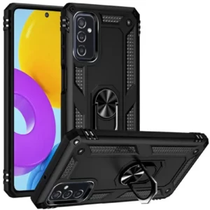 Newface Samsung Galaxy M52 5g Kılıf Sofya Yüzüklü Silikon Kapak - Siyah