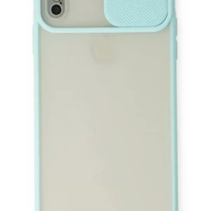 Newface İphone X Kılıf Palm Buzlu Kamera Sürgülü Silikon - Turkuaz