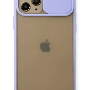 Newface İphone 11 Pro Kılıf Palm Buzlu Kamera Sürgülü Silikon - Lila