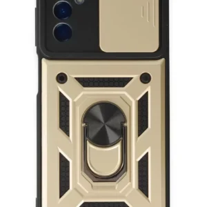 Newface Samsung Galaxy A14 4g Kılıf Pars Lens Yüzüklü Silikon - Gold