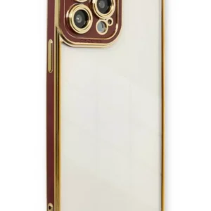 Newface İphone 13 Pro Kılıf Liva Lens Silikon - Bordo