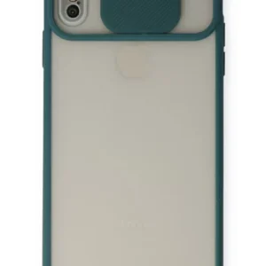 Newface İphone X Kılıf Palm Buzlu Kamera Sürgülü Silikon - Yeşil