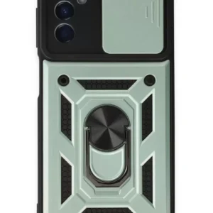 Newface Samsung Galaxy A14 4g Kılıf Pars Lens Yüzüklü Silikon - Yeşil