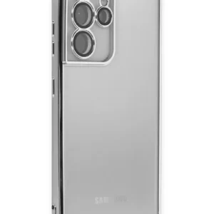 Newface Samsung Galaxy S21 Ultra Kılıf Razer Lensli Silikon - Gümüş