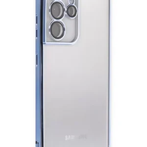 Newface Samsung Galaxy S21 Ultra Kılıf Razer Lensli Silikon - Açık Mavi