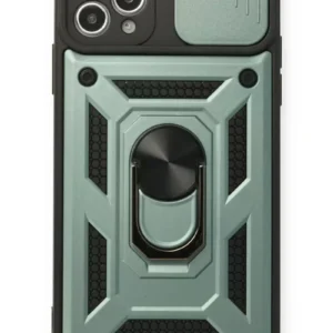 Newface İphone 11 Pro Max Kılıf Pars Lens Yüzüklü Silikon - Yeşil