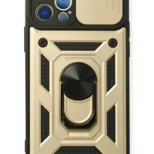 Newface İphone 12 Pro Kılıf Pars Lens Yüzüklü Silikon - Gold