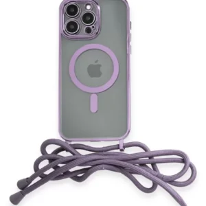 Newface İphone 12 Pro Max Kılıf Divo Lazer Askılı Magsafe Kapak - Lila