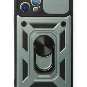 Newface İphone 12 Pro Kılıf Pars Lens Yüzüklü Silikon - Yeşil