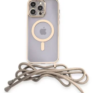 Newface İphone 13 Pro Kılıf Divo Lazer Askılı Magsafe Kapak - Gold