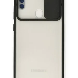 Newface Samsung Galaxy A11 Kılıf Palm Buzlu Kamera Sürgülü Silikon - Siyah