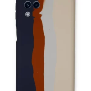 Newface Samsung Galaxy A22 Kılıf Ebruli Lansman Silikon - Lacivert-krem