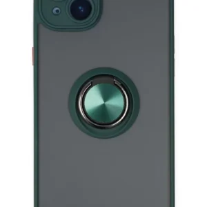 Newface İphone 14 Kılıf Montreal Yüzüklü Silikon Kapak - Yeşil