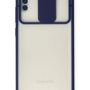 Newface Samsung Galaxy A11 Kılıf Palm Buzlu Kamera Sürgülü Silikon - Lacivert