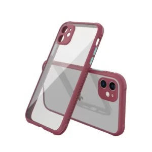 Newface İphone 12 Mini Kılıf Miami Şeffaf Silikon - Fuşya