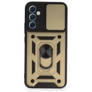 Newface Samsung Galaxy A54 5g Kılıf Pars Lens Yüzüklü Silikon - Gold