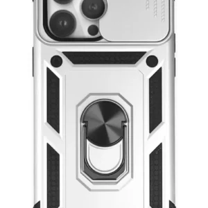 Newface İphone 14 Pro Kılıf Pars Lens Yüzüklü Silikon - Gümüş