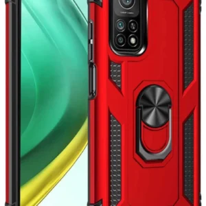 Newface Xiaomi Mi 10t Pro Kılıf Sofya Yüzüklü Silikon Kapak - Kırmızı