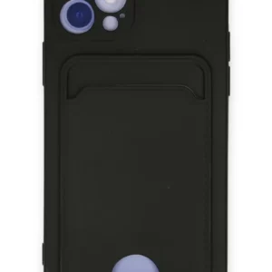 Newface İphone 12 Kılıf Kelvin Kartvizitli Silikon - Siyah