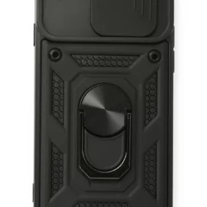 Newface İphone 7 Kılıf Pars Lens Yüzüklü Silikon - Siyah