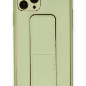 Newface İphone 11 Pro Max Kılıf Coco Deri Standlı Kapak - Su Yeşili