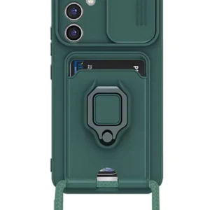 Newface Samsung Galaxy A25 5g Kılıf Zuma Kartvizitli Yüzüklü Silikon - Yeşil