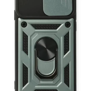 Newface İphone 7 Kılıf Pars Lens Yüzüklü Silikon - Yeşil