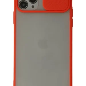 Newface İphone 11 Pro Max Kılıf Palm Buzlu Kamera Sürgülü Silikon - Kırmızı