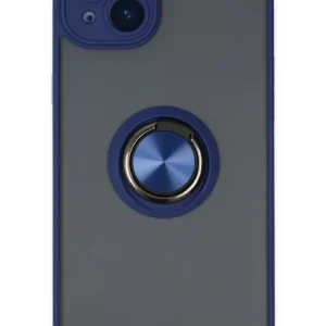 Newface İphone 14 Kılıf Montreal Yüzüklü Silikon Kapak - Lacivert