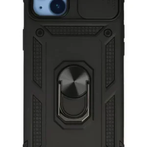 Newface İphone 14 Plus Kılıf Pars Lens Yüzüklü Silikon - Siyah