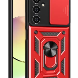 Newface Samsung Galaxy A25 5g Kılıf Pars Lens Yüzüklü Silikon - Kırmızı