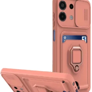 Newface Xiaomi Redmi Note 13 4g Kılıf Zuma Kartvizitli Yüzüklü Silikon - Pembe