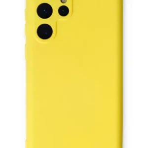 Newface Samsung Galaxy S22 Ultra Kılıf Nano İçi Kadife Silikon - Sarı