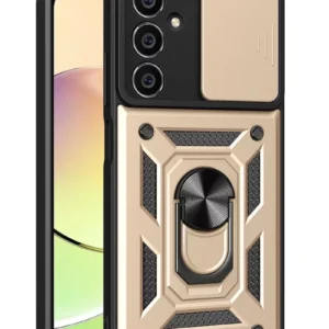 Newface Samsung Galaxy A25 5g Kılıf Pars Lens Yüzüklü Silikon - Gold