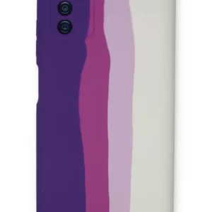 Newface Samsung Galaxy A03s Kılıf Ebruli Lansman Silikon - Mor-beyaz