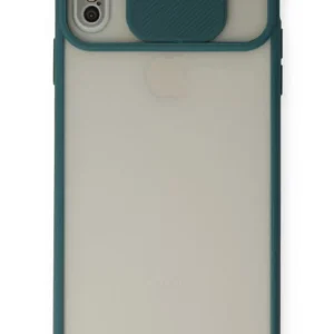 Newface İphone Xs Max Kılıf Palm Buzlu Kamera Sürgülü Silikon - Yeşil