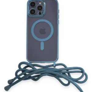 Newface İphone 14 Pro Kılıf Divo Lazer Askılı Magsafe Kapak - Sierra Blue