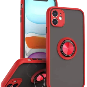 Newface İphone 11 Kılıf Montreal Yüzüklü Silikon Kapak - Kırmızı