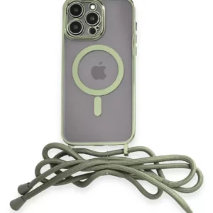 Newface İphone 13 Pro Max Kılıf Divo Lazer Askılı Magsafe Kapak - Koyu Yeşil