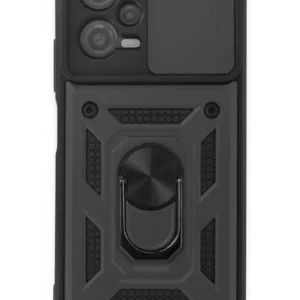 Newface Xiaomi Redmi Note 12 5g Kılıf Pars Lens Yüzüklü Silikon - Siyah