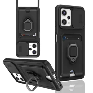 Newface Xiaomi Poco X5 5g Kılıf Zuma Kartvizitli Yüzüklü Silikon - Siyah